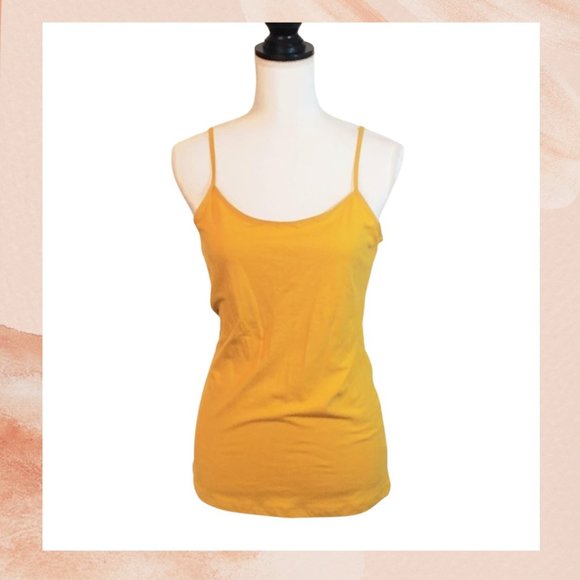 Time and Tru Tops Nwt Mustard Yellow Spaghetti Strap Tank Poshmark
